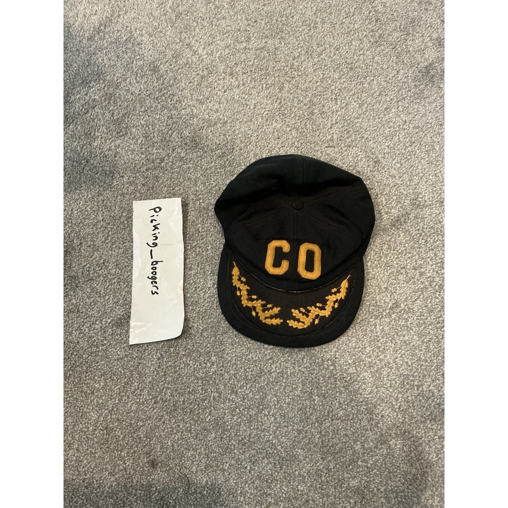 Vintage US Navy Captains Cap With "CO"  captain's oak leaves on the brim Rare